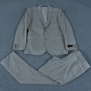 Express 2-Piece Suit Mens 36R Pants 28x30 Extra Slim Linen Slacks Trouser Blazer